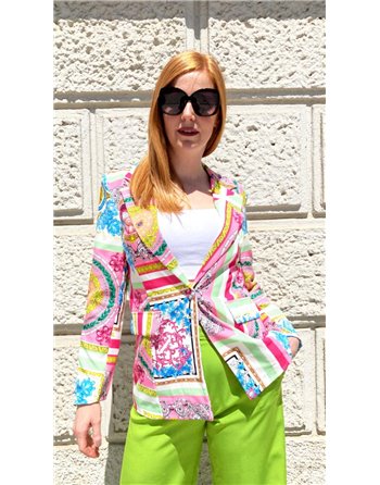 Farebné vzorované sako