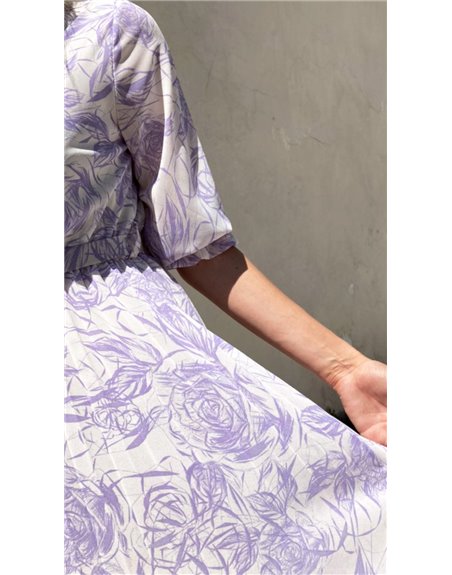 Vzorované plisované šaty