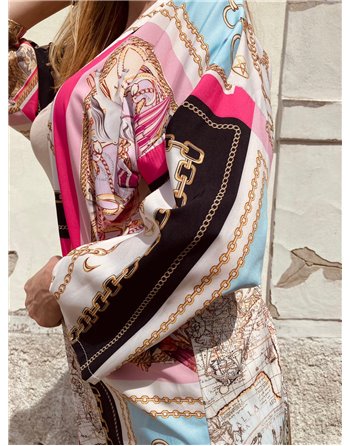 Kraťasový vzorovaný kimono komplet