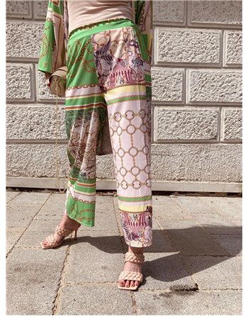 Vzorovaný kimono komplet green