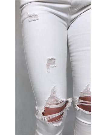 Skinny riflové nohavice white