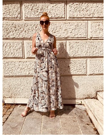 Letné šaty s hrubými ramienkami s V výstrihom