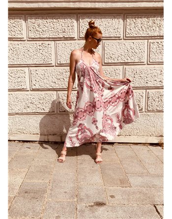 Šaty saténové s viazaním ku krku