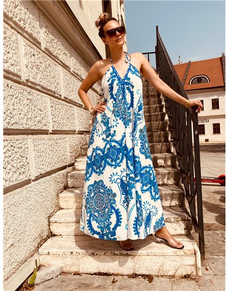 Šaty saténové s viazaním ku krku