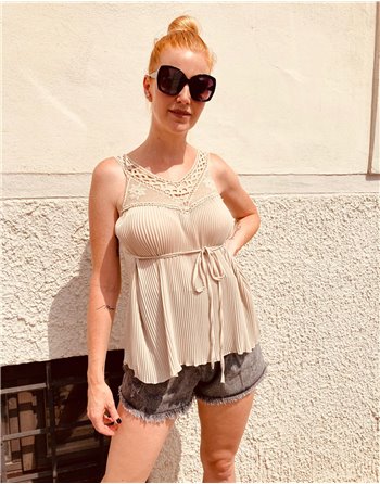 Plisovaný tielkový top