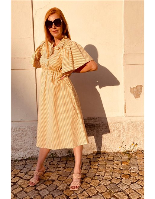 Košeľové šaty POPPY LONG beige