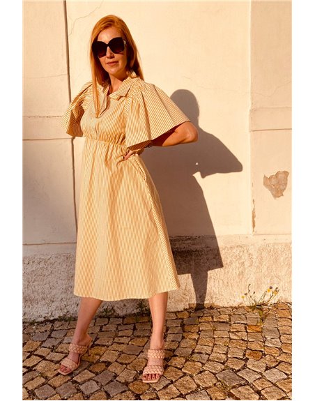 Košeľové šaty POPPY LONG beige