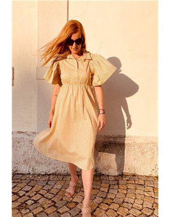 Košeľové šaty POPPY LONG beige