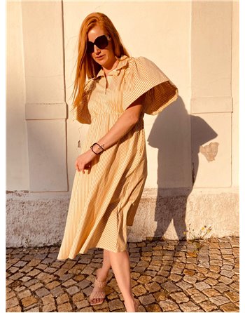 Košeľové šaty POPPY LONG beige