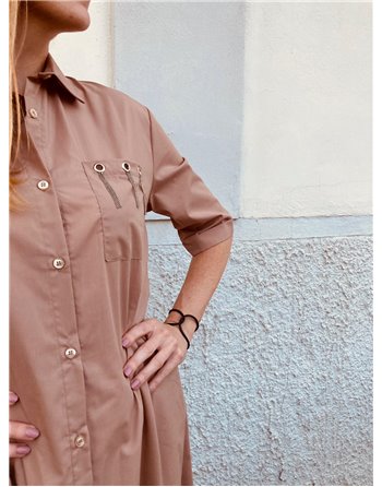 Dlhé košeľové šaty s retiazkou