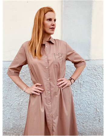 Dlhé košeľové šaty s retiazkou