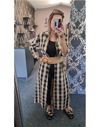 Košeľové karované šaty GIOVI