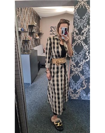 Košeľové karované šaty GIOVI